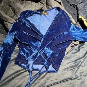 Large Vintage Velvet Wrap Top Size L